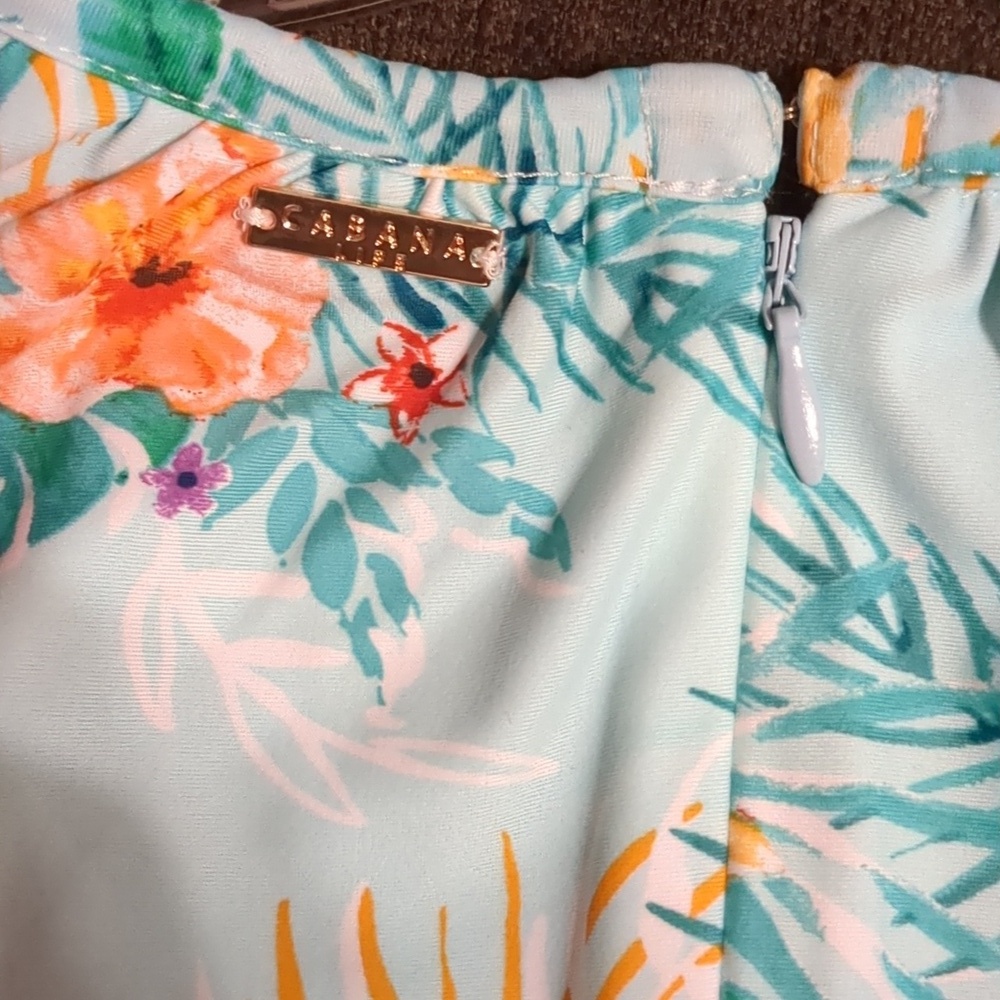 CABANA LIFE Floral/Cayman-Ruffle 3/4 Sleeves-Pockets-Tassels V Neck- UPF50+ - Picture 10 of 12